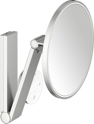 Косметическое зеркало Keuco iLook_move, с подсветкой, круглое, с сенсорной панелью, увеличение х5, нержавеющая сталь 17612 219002