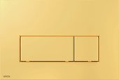 Кнопка управления Alcaplast Thin M57x, для унитаза, панель и кнопки: золотой глянец M575