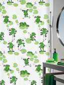 Штора для ванны 180x200см текстильная зелёная Spirella Frog 1013541