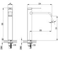 Смеситель для раковины AQUAme Asti, высокий, хром AQM6414CR
