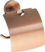 Держатель для туалетной бумаги Bemeta Amber, с крышкой, матовое медное золото 155112012