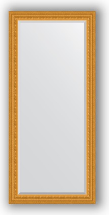 Зеркало Evoform Exclusive 750x1650 с фацетом, в багетной раме 80мм, сусальное золото BY 1304