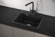 Кухонная мойка Granula Estetica ES-5804, 580x500, кварц, Шварц (чёрный металлик) 5804, ШВАРЦ