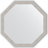 Зеркало Evoform Octagon 682x682 в багетной раме 46мм, волна алюминий BY 3684