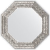 Зеркало Evoform Octagon 666x666 в багетной раме 90мм, волна хром BY 3809