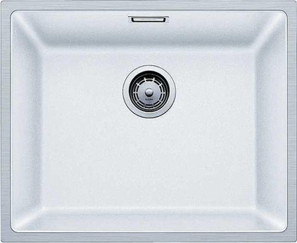Кухонная мойка, гранит белый, нержавеющая сталь, Blanco Subline 500-IF SteelFrame 521016