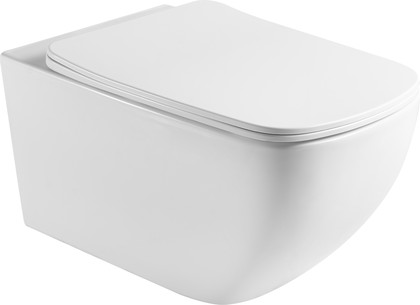 Унитаз подвесной Aquatek Медея Tornado, безободковый 555x375x335, тонкое сиденье с механизмом плавного закрывания, белый AQ1537T-00