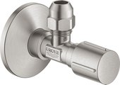 Угловой вентиль Grohe, 1/2x3/8" универсальный, для подключения смесителей, резьба с насечками, Суперсталь - Supersteel Infinity 22037DC0