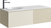 Тумба с умывальником Aqwella Боско Casso 1200 R/L, с двумя ящиками, фасад рамка+волна, морская дюна BOS0112MD+BOS07RAM67MD+BOS07VOL52MD+CAS.12.04.R/L