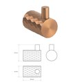 Крючок Bemeta Copra, 25x39x40мм, золотая медь матовая 176106020