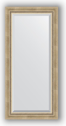 Зеркало Evoform Exclusive 530x1130 с фацетом, в багетной раме 70мм, состаренное серебро с плетением BY 1142