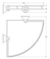 Полка для ванной угловая FBS Vizovice 25см, с ограничителем, хром, стекло VIZ 012