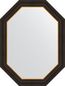 Зеркало Evoform Polygon 630x830 в багетной раме 71мм, чёрное дерево с золотом BY 7287