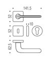 Ручка дверная Colombo RoboquattroS, 52x52, с накладкой классик, хром матовый ID51R cromat