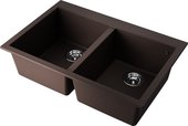 Кухонная мойка Omoikiri Bosen 80-2 DC, две чаши, тёмный шоколад 4993840