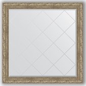 Зеркало Evoform Exclusive-G 1050x1050 с гравировкой, в багетной раме 85мм, виньетка античное серебро BY 4444