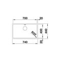 Кухонная мойка Blanco Andano 700-U, отводная арматура, полированная сталь 522971