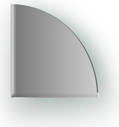 Зеркальная плитка Evoform Refractive с фацетом 5мм, четверть круга 10х10см, серебро BY 1431