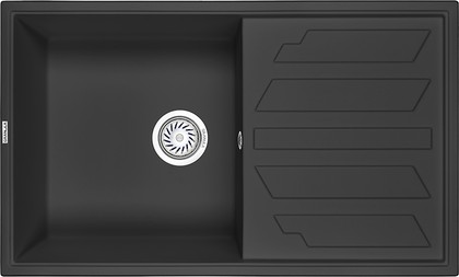 Кухонная мойка Granula 8601, 860x500, накладная, с крылом, кварц, Турмалин 8601, ТУРМАЛИН
