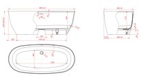 Ванна Astra-Form Атрия 180x80, овальная, с интегрированным переливом, литьевой мрамор 01010048