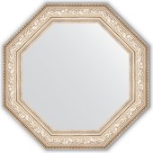 Зеркало Evoform Octagon 806x806 в багетной раме 109мм, виньетка серебро BY 3855