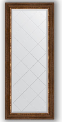 Зеркало Evoform Exclusive-G 660x1560 с гравировкой, в багетной раме 88мм, римская бронза BY 4148