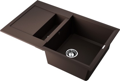 Кухонная мойка Omoikiri Sakaime 78-2-DC с крылом, Tetogranit, тёмный шоколад 4993198