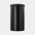 Бак для белья Brabantia 60л, круглый, с мешком, с пластиковой крышкой, матовый чёрный 242380