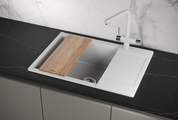 Кухонная мойка Granula Estetica ES-7003, 700x500, с крылом, кварц, Арктик 7003, АРКТИК