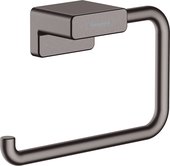 Бумагодержатель Hansgrohe AddStoris, без крышки, чёрный хром шлифованный 41771340