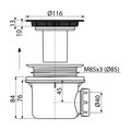 Сифон для душевого поддонa Alca d90, чёрный чатовый A49BLACK