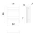 Полотенцесушитель электрический Terminus Сицилия Trend КС, П6 450x600, чёрный муар 4670078543004
