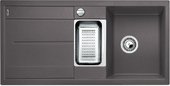 Кухонная мойка Blanco Metra 6S-F, с крылом, с клапаном-автоматом, коландером, гранит, тёмная скала 519118