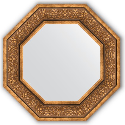 Зеркало Evoform Octagon 594x594 в багетной раме 101мм, вензель бронзовый BY 3838