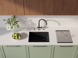 Кухонная мойка Omoikiri Kata 56-U/I Side PA, Artgranit, со смещённым сливом, пастила 4997584