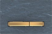 Смывная клавиша для унитаза Geberit Sigma50 двойной смыв, сланец Mustang / латунь 115.672.JM.2