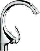 Смеситель однорычажный для кухонной мойки с выдвижным изливом, хром Grohe K4 33786000