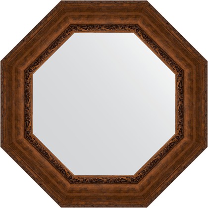 Зеркало Evoform Octagon 770x770 в багетной раме 120мм, состаренная бронза с орнаментом BY 7393