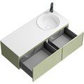 Тумба с умывальником Aqwella Боско Casso 1200 R/L, с двумя ящиками, фасад рамка, шалфей зеленый BOS0112SH+BOS07RAM67SH+BOS07RAM52SH+CAS.12.04.R/L