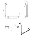 Поручень настенный Aquatek 600x600, Г-образный, правый, хром POR-0000007