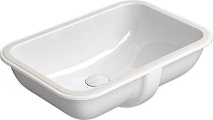 Раковина GSI Classic, 550, встраиваемая под столешницу, с переливом, белый глянцевый 7243PCS11