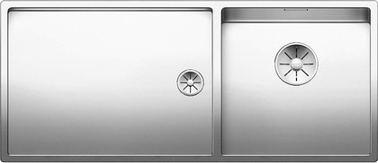 Кухонная мойка Blanco Claron 400/550-Т-IF, чаша справа, отводная арматура, полированная сталь 521600