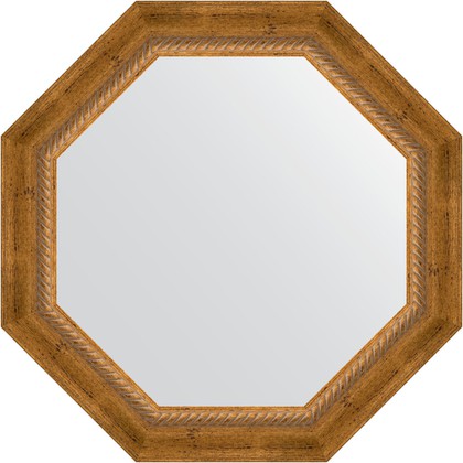 Зеркало Evoform Octagon 580x580 в багетной раме 70мм, состаренная бронза с плетением BY 7316