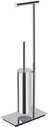 Стойка для туалета Colombo Square 670мм, держатель, ёрш, нержавеющая сталь B9907.HPS1