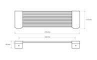 Полочка для ванной Bemeta Graphit 270x110x40, графит матовый 156102272