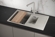 Кухонная мойка Granula Estetica ES-7808, 780x500, двойная, кварц, Базальт 7808, БАЗАЛЬТ