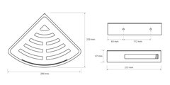 Полочка для ванной Bemeta Cytro 290x220x47 угловая, пластик/металл, матовый чёрный 153102390
