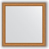 Зеркало Evoform Definite 750x750 в багетной раме 60мм, золотые бусы на бронзе BY 3234