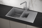 Кухонная мойка Granula Estetica ES-7808, 780x500, двойная, кварц, Алюминиум 7808, АЛЮМИНИУМ