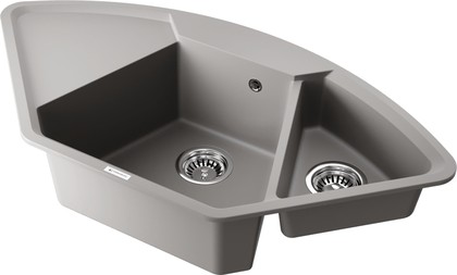 Кухонная мойка Omoikiri Yonaka-98-C-GR угловая с крылом, чаши справа, leningrad grey 4993714